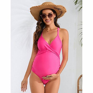 Maternity Cross-Front One-Piece Swimsuit