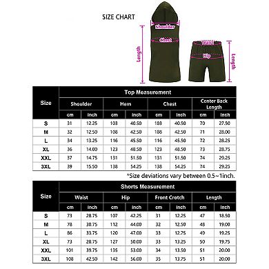 Men's 2 Piece Hooded Tank and Shorts Set, Sleeveless Activewear Tracksuit for Men