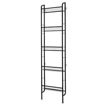 Ultra Narrow Bathroom Shelf, Behind Door Utility Storage Rack, Anti-Tip Base, 3.9"Dx17.7"Wx63.8"H