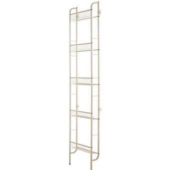 Ultra Narrow Bathroom Shelf, Behind Door Utility Storage Rack, Anti-Tip Base, 3.9"Dx17.7"Wx63.8"H