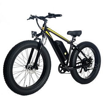 750W Electric Fat Tire Bike for Adults 26" x 4.0 Tires, 7-Speed, Up to 50 Miles, Removable 48V