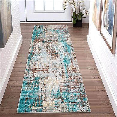 Modern Abstract Area Rugs, Machine Washable Large Soft Non Slip Runner Carpet for Living Room