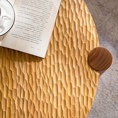 Two Tier Round Coffee Table with Storage Shelf for Small Apartment Spaces