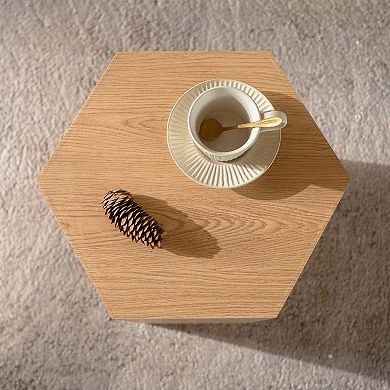 Hexagon MDF Coffee Table with Compact Design for Living Room and Bedroom