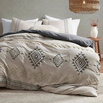 Boho Geometric Duvet Cover Set, Microfiber, Zipper Closure, Durable, Soft