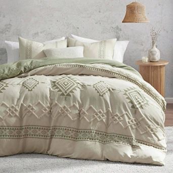 Boho Geometric Duvet Cover Set, Microfiber, Zipper Closure, Durable, Soft