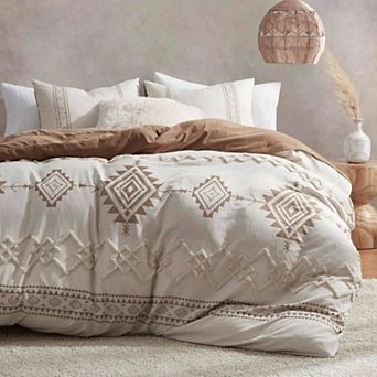 Boho Geometric Duvet Cover Set, Microfiber, Zipper Closure, Durable, Soft