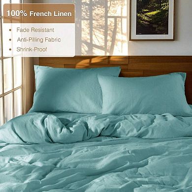 100% French Linen Duvet Cover Set - Breathable, Temperature-Regulating, Soft & Durable
