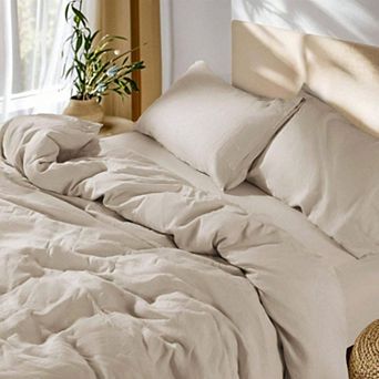100% French Linen Duvet Cover Set - Breathable, Temperature-Regulating, Soft & Durable