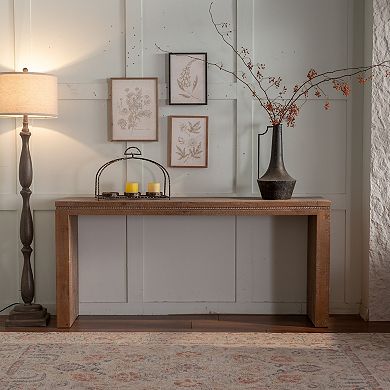 Narrow Console Table with Long Rectangle Frame for Entryway and Hallway