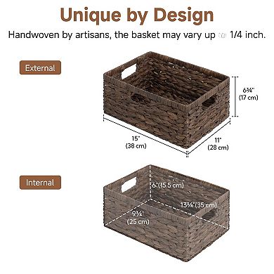 Extra Large Wicker Baskets Organizing Water Hyacinth Storage Basket Builtin Handles