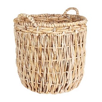 Handmade Woven Storage Basket with Handles for Linens Laundry