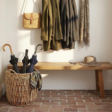 Handmade Woven Storage Basket with Handles for Linens Laundry
