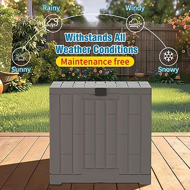 30 Gallon Waterproof Outdoor Storage Box Lockable Portable Resin Deck Seat