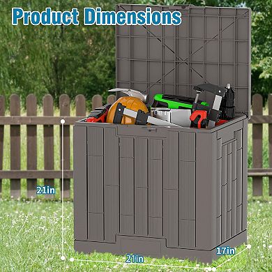 30 Gallon Waterproof Outdoor Storage Box Lockable Portable Resin Deck Seat