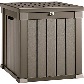 Outdoor Storage Deck Box Waterproof Lockable Polypropylene Resin with Handles Multi Functional