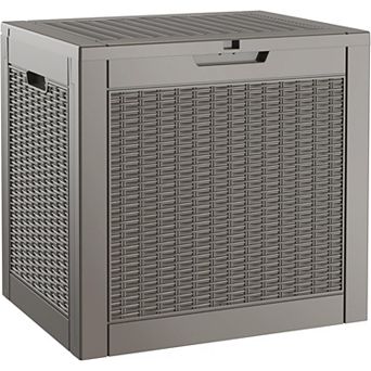 Outdoor Storage Box 31 Gallon Waterproof Lockable Deck Garden Patio Cushions Pool Accessories Tool