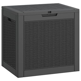 Outdoor Storage Deck Box Waterproof UV Resistant Lightweight Multifunctional with Handles