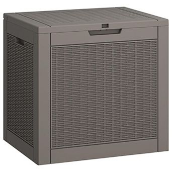 Outdoor Storage Deck Box Waterproof UV Resistant Lightweight Multifunctional with Handles