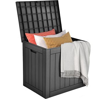 150 Gallon Large Deck Box Waterproof Outdoor Storage Lockable Hydraulic Piston Durable