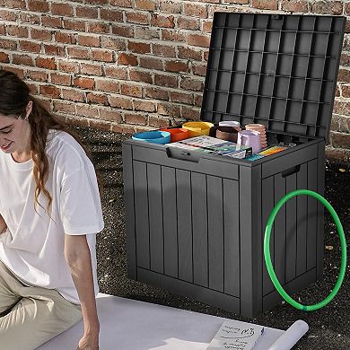 150 Gallon Large Deck Box Waterproof Outdoor Storage Lockable Hydraulic Piston Durable