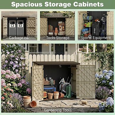 Outdoor Storage Shed 36 Cu Ft Lockable Portable Waterproof Resin Easy Assemble