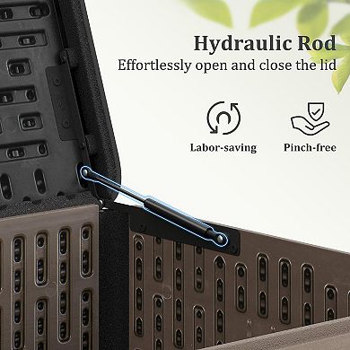 30 Gallon Outdoor Storage Box Bench Lockable Waterproof Weather Resistant Multifunctional