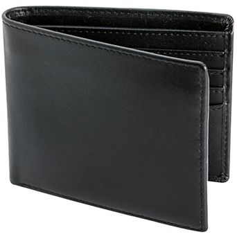 Top Grain Leather RFID Blocking Bifold Wallet for Men 8 Card Slots 2 ID Windows Slim Billfold