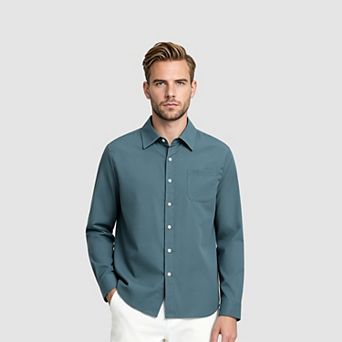 Men's Regular-Fit Wrinkle Free Long Sleeve Dress Shirt with Pocket