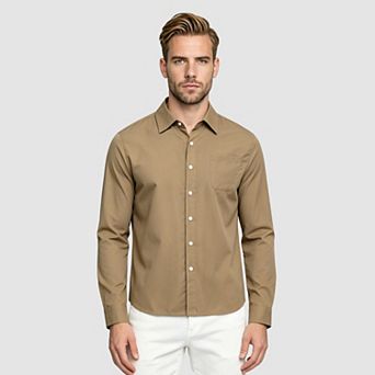 Men's Regular-Fit Wrinkle Free Long Sleeve Dress Shirt with Pocket