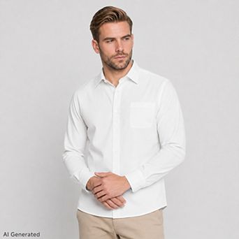 Men's Regular-Fit Wrinkle Free Long Sleeve Dress Shirt with Pocket