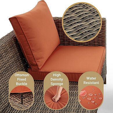 7 Piece Outdoor Patio Conversation Set with 360° Swivel Rocking Chairs