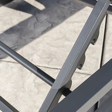 Patio Chaise Lounge Reclining Adjustable Backrest For Backyard Garden Set Of 2