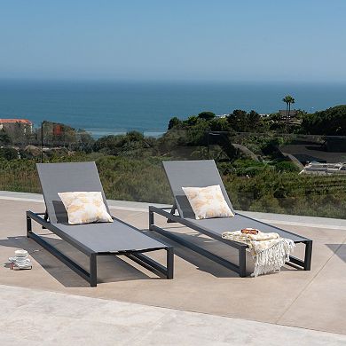 Patio Chaise Lounge Reclining Adjustable Backrest For Backyard Garden Set Of 2