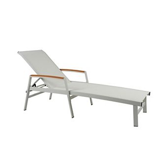 Patio Chaise Lounge Reclining Adjustable Backrest For Poolside Backyard