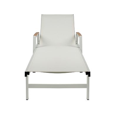 Patio Chaise Lounge Reclining Adjustable Backrest For Poolside Backyard