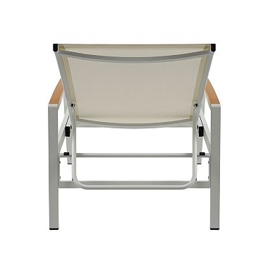 Patio Chaise Lounge Reclining Adjustable Backrest For Poolside Backyard