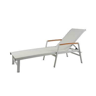 Patio Chaise Lounge Reclining Adjustable Backrest For Poolside Backyard
