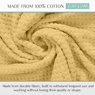 Home Weavers Willow Washcloths, Cotton Zero Twist, 630 GSM Soft, Absorbent & Quick Dry, 13x13 Inch