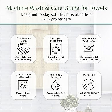 Home Weavers Willow Washcloths, Cotton Zero Twist, 630 GSM Soft, Absorbent & Quick Dry, 13x13 Inch