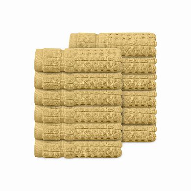 Home Weavers Willow Washcloths, Cotton Zero Twist, 630 GSM Soft, Absorbent & Quick Dry, 13x13 Inch