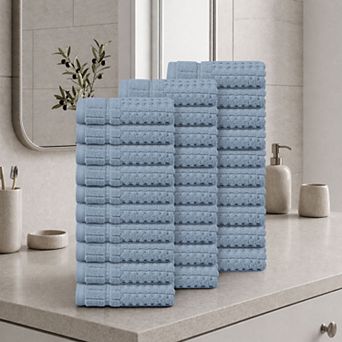 Home Weavers Willow Washcloths, Cotton Zero Twist, 630 GSM Soft, Absorbent & Quick Dry, 13x13 Inch