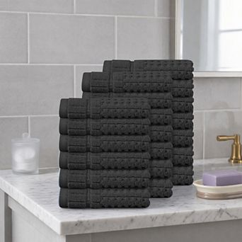 Home Weavers Willow Washcloths, Cotton Zero Twist, 630 GSM Soft, Absorbent & Quick Dry, 13x13 Inch