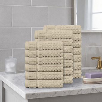 Home Weavers Willow Washcloths, Cotton Zero Twist, 630 GSM Soft, Absorbent & Quick Dry, 13x13 Inch