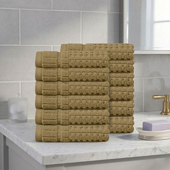 Home Weavers Willow Washcloths, Cotton Zero Twist, 630 GSM Soft, Absorbent & Quick Dry, 13x13 Inch