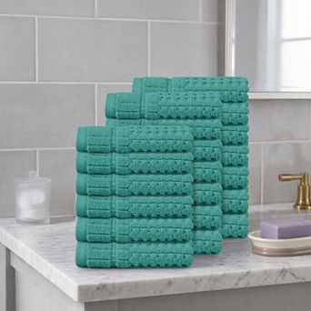 Home Weavers Willow Washcloths, Cotton Zero Twist, 630 GSM Soft, Absorbent & Quick Dry, 13x13 Inch
