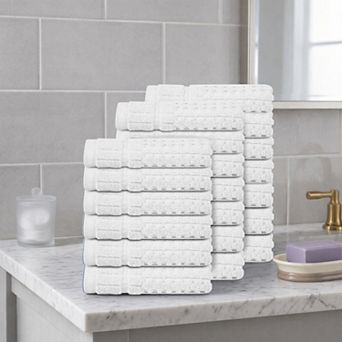 Home Weavers Willow Washcloths, Cotton Zero Twist, 630 GSM Soft, Absorbent & Quick Dry, 13x13 Inch