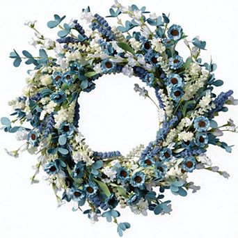 Blue Daisy Spring Wreath