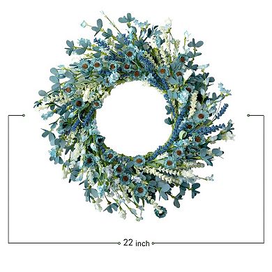Blue Daisy Spring Wreath