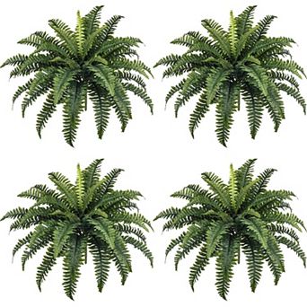 4 Large Artificial Boston Ferns